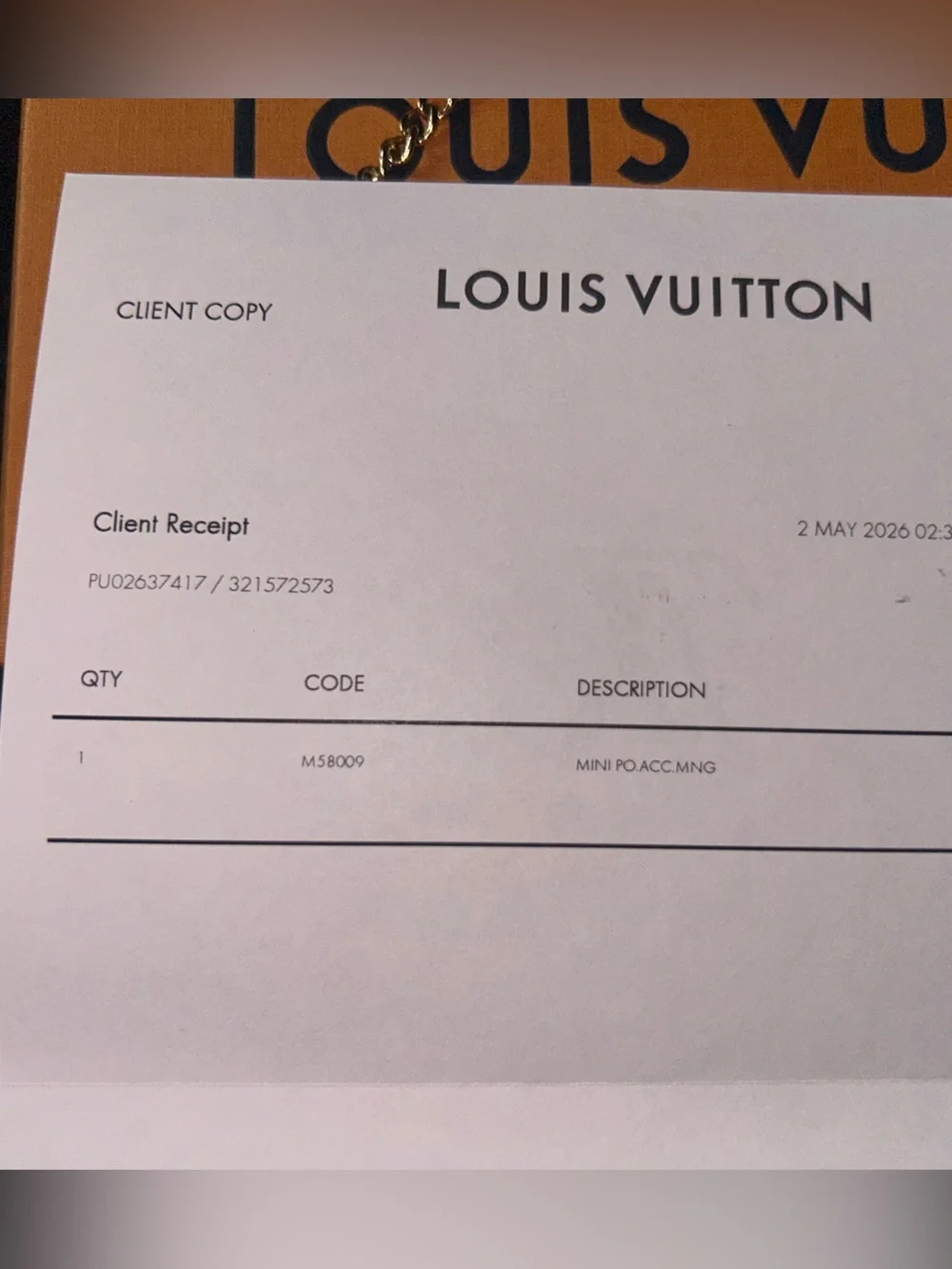 Louis Vuitton Brown Monogram Mini Pochette with Gold Chain